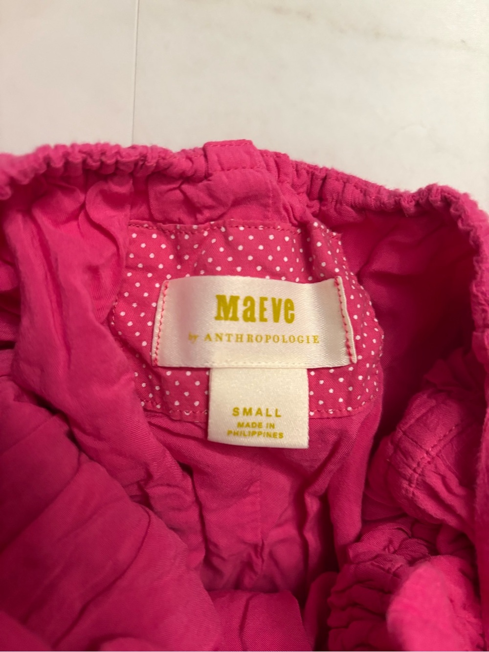 Anthropologie pink puff sleeve dress Size S